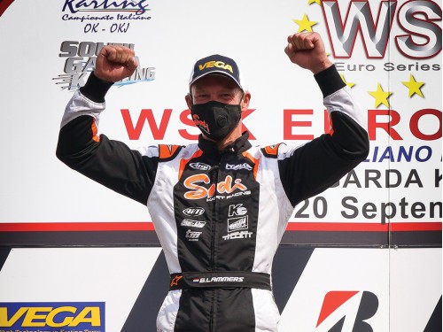 Sodi and Bas Lammers on the WSK podium at Lonato
